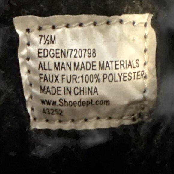 Totes Womens Black Quilted Winter Boots W/ Faux Fur Lining & Side Zippers Size 7 - Picture 3 of 8